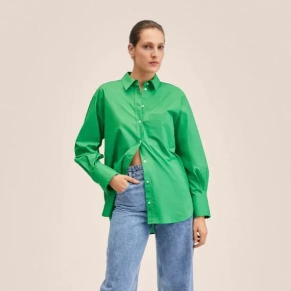 Mango oversized green button down - Picture 7 of 7